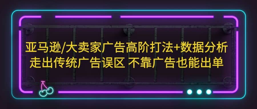 亚马逊/大卖家广告高阶打法+数据分析，走出传统广告误区 不靠广告也能出单-