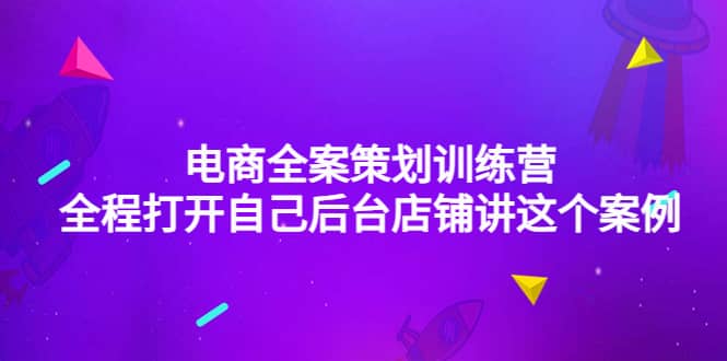 电商全案策划训练营：全程打开自己后台店铺讲这个案例（9节课时）-