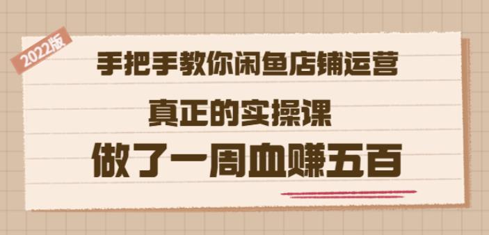 2022版《手把手教你闲鱼店铺运营》真正的实操课做了一周血赚五百(16节课)-