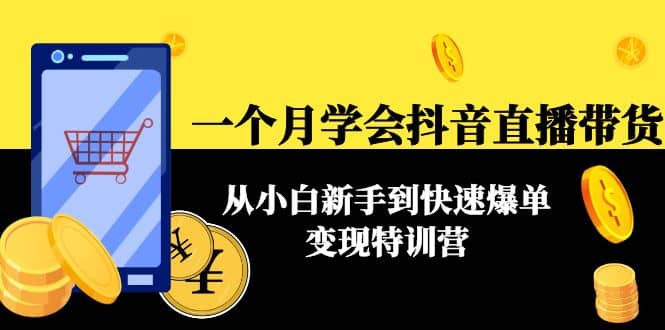 一个月学会抖音直播带货：从小白新手到快速爆单变现特训营(63节课)-