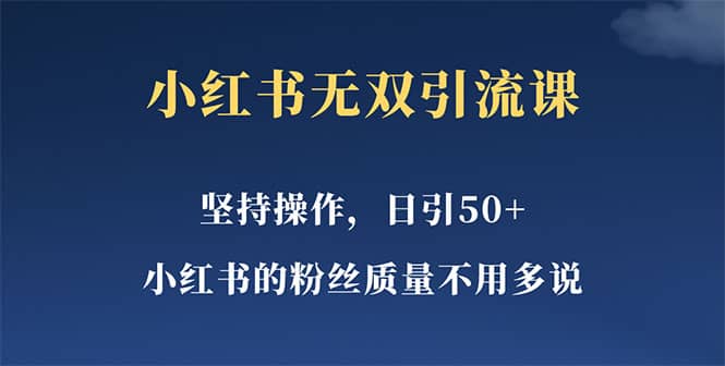 小红书无双课一天引50+女粉，不用做视频发视频，小白也很容易上手拿到结果-