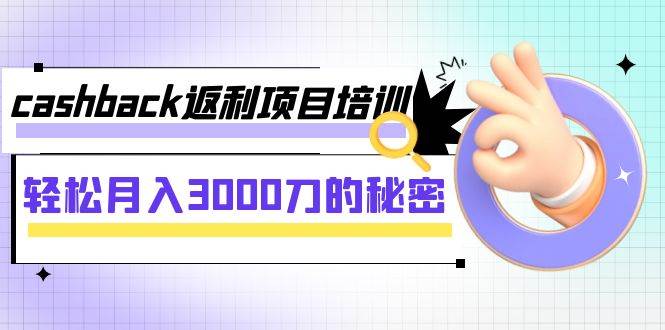 cashback返利项目培训：轻松月入3000刀的秘密（8节课）-