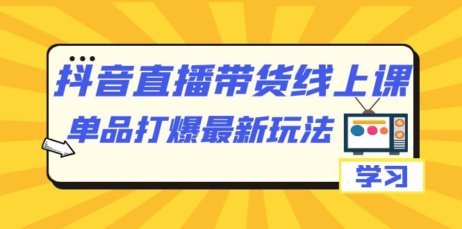 抖音·直播带货线上课，单品打爆最新玩法（12节课）-