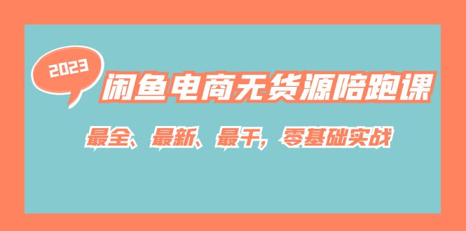 闲鱼电商无货源陪跑课，最全、最新、最干，零基础实战！-