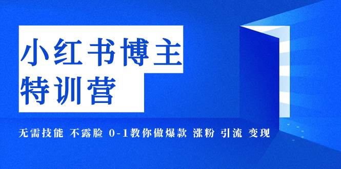 小红书博主爆款特训营-11期 无需技能 不露脸 0-1教你做爆款 涨粉 引流 变现-