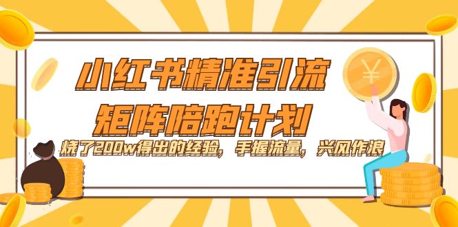 小红书精准引流·矩阵陪跑计划：烧了200w得出的经验，手握流量，兴风作浪！-