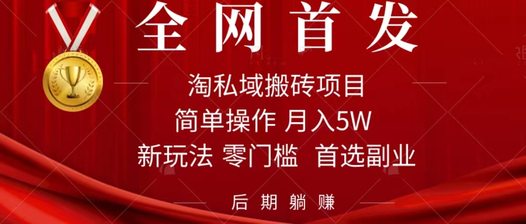 淘私域搬砖项目，利用信息差月入5W，每天无脑操作1小时，后期躺赚-