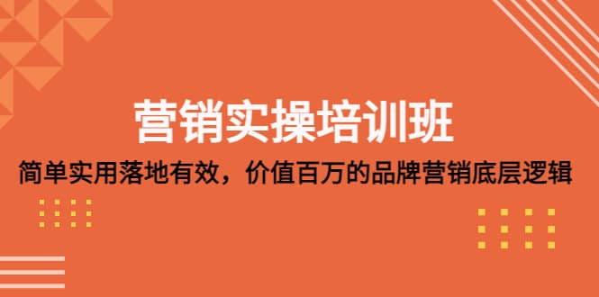 营销实操培训班：简单实用-落地有效，价值百万的品牌营销底层逻辑-