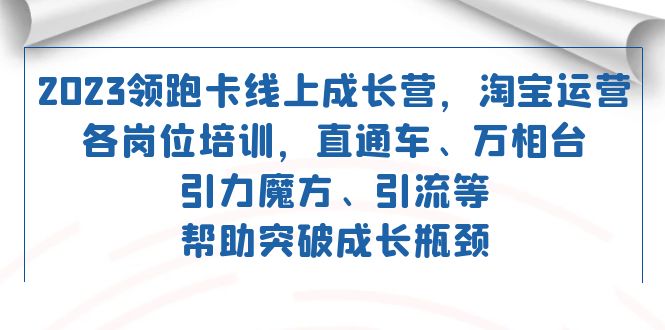 2023领跑·卡 线上成长营 淘宝运营各岗位培训 直通车 万相台 引力魔方 引流-