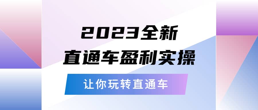 2023全新直通车·盈利实操：从底层，策略到搭建，让你玩转直通车-