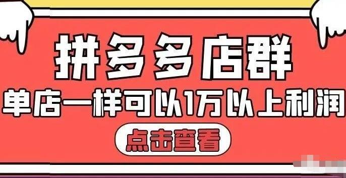 拼多多店群单店一样可以产出1万5以上利润【付费文章】-