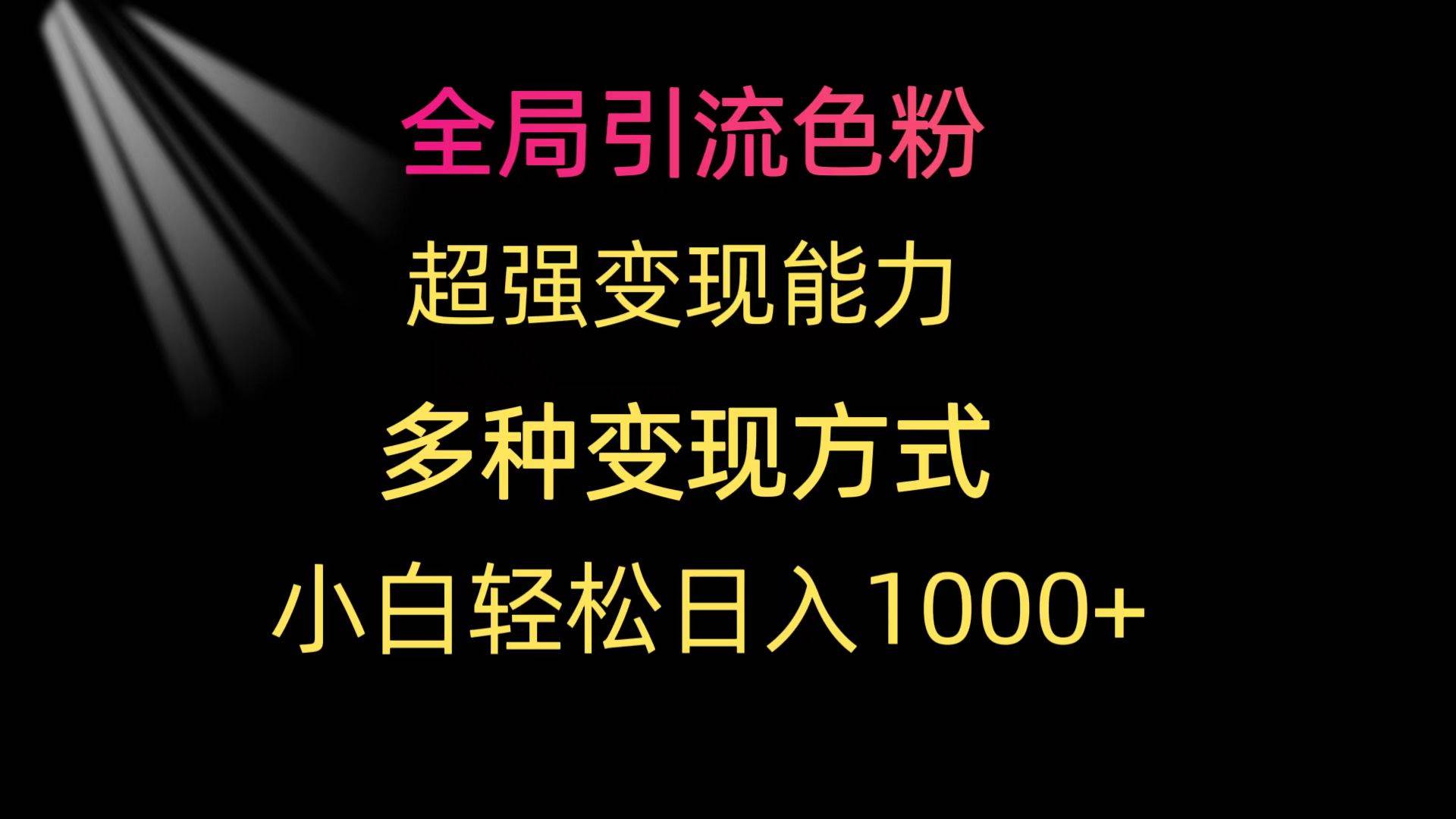 全局引流色粉 超强变现能力 多种变现方式 小白轻松日入1000+-