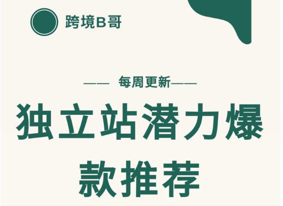 【跨境B哥】独立站潜力爆款选品推荐，测款出单率高达百分之80（每周更新）-