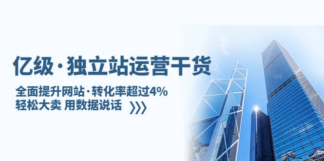 独立站运营干货：全面提升网站·转化率超过4%，轻松大卖 用数据说话-