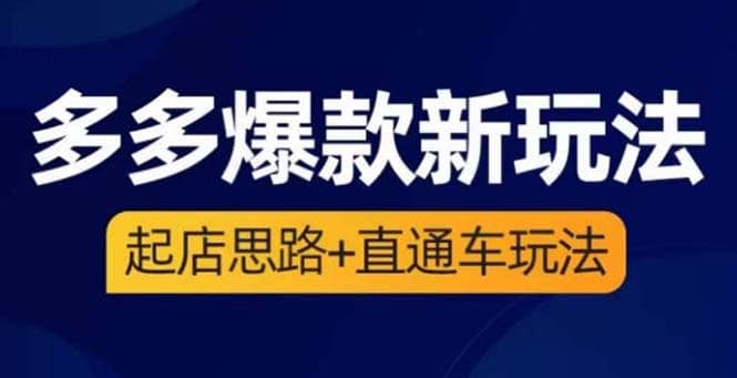 2023拼多多爆款·新玩法：起店思路+直通车玩法（3节精华课）-