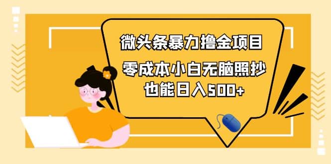 人人都能操作的微头条最新暴力撸金项目，零成本小白无脑搬运-