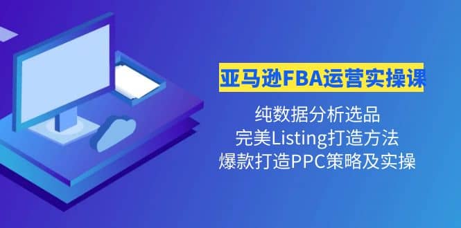 亚马逊FBA运营实操课 纯数据分析选品+完美Listing打造+爆款打造PPC策略实操-