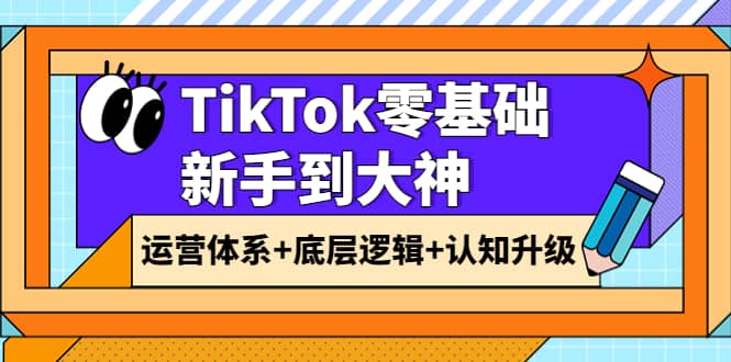 TikTok零基础新手到大神：运营体系+底层逻辑+认知升级（9节系列课）-