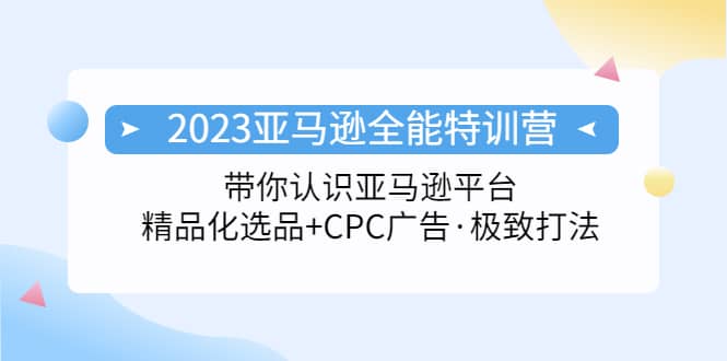 2023亚马逊全能特训营：玩转亚马逊平台+精品化·选品+CPC广告·极致打法-