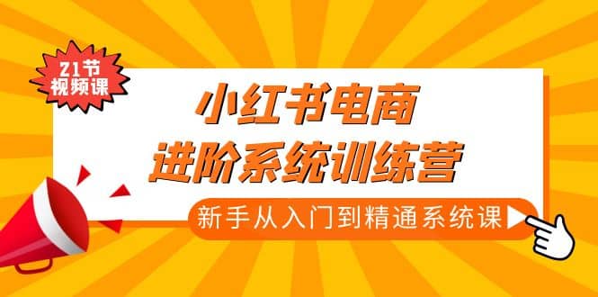 小红书电商进阶系统训练营：新手从入门到精通系统课（21节视频课）-