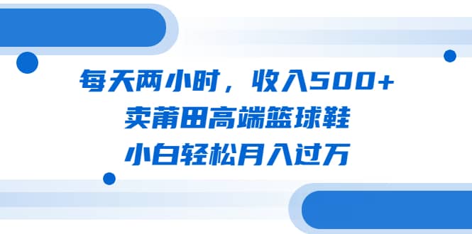 每天两小时，收入500+，卖莆田高端篮球鞋，小白轻松月入过万（教程+素材）-