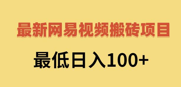 2022网易视频搬砖赚钱，日收益120（视频教程+文档）-