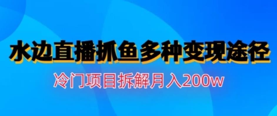 水边直播抓鱼，多种变现途径冷门项目，月入200w拆解【揭秘】-