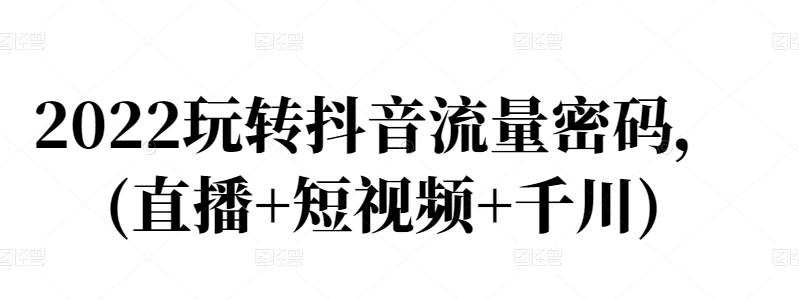 2022玩转抖音流量密码，(直播+短视频+千川)-