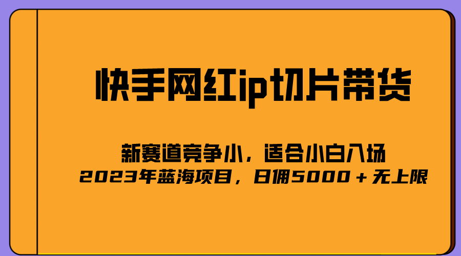 2023爆火的快手网红IP切片，号称日佣5000＋的蓝海项目，二驴的独家授权-