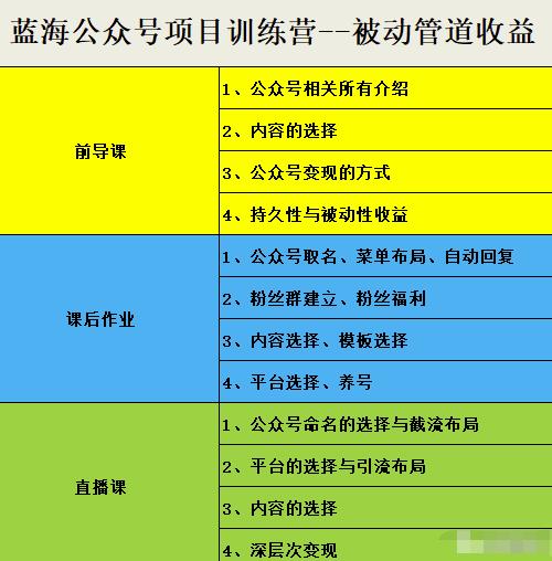 米辣微课·蓝海公众号项目训练营，手把手教你实操运营公众号和小程序变现-