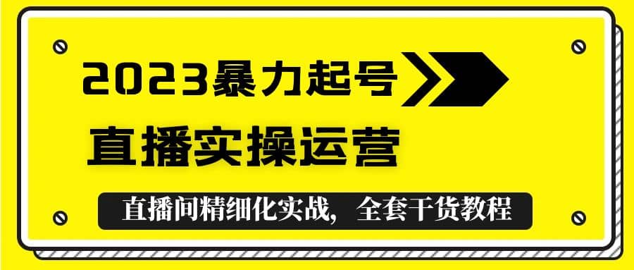 2023暴力起号+直播实操运营，全套直播间精细化实战，全套干货教程-