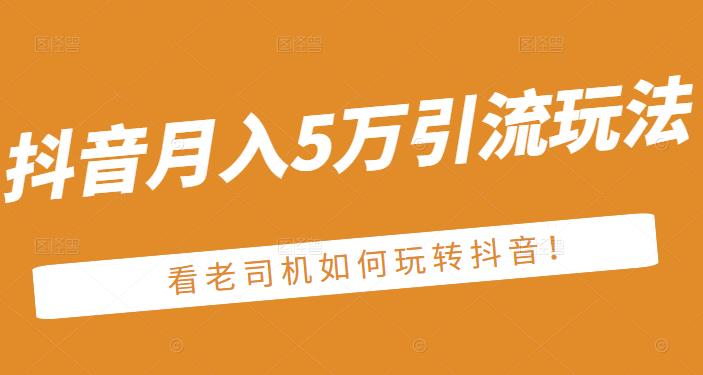 老古董·抖音月入5万引流玩法，看看老司机如何玩转抖音(附赠：抖音另类引流思路)-