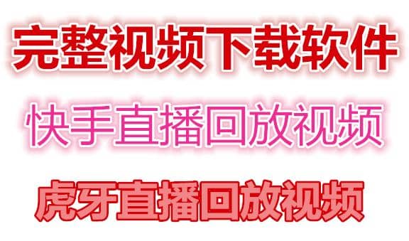 快手直播回放视频/虎牙直播回放视频完整下载(电脑软件+视频教程)-