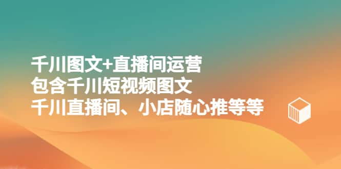 千川图文+直播间运营，包含千川短视频图文、千川直播间、小店随心推等等-