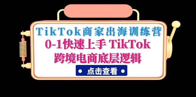 TikTok商家出海训练营：0-1快速上手 TikTok跨境电商底层逻辑(无水印)-