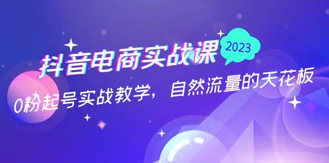 抖音电商实战课：0粉起号实战教学，自然流量的天花板（2月19最新）-