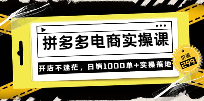 《拼多多电商实操课》开店不迷茫，日销1000单+实操落地（价值299元）-