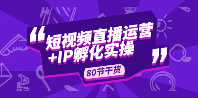 短视频直播运营+IP孵化实战：80节干货实操分享-