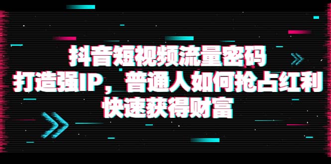 抖音短视频流量密码：打造强IP，普通人如何抢占红利，快速获得财富-