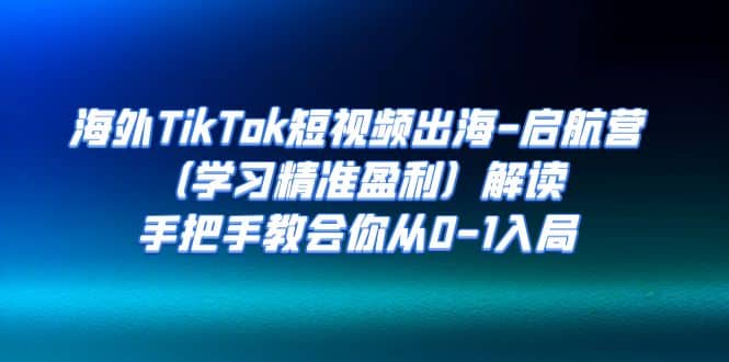 海外TikTok短视频出海-启航营（学习精准盈利）解读，手把手教会你从0-1入局-