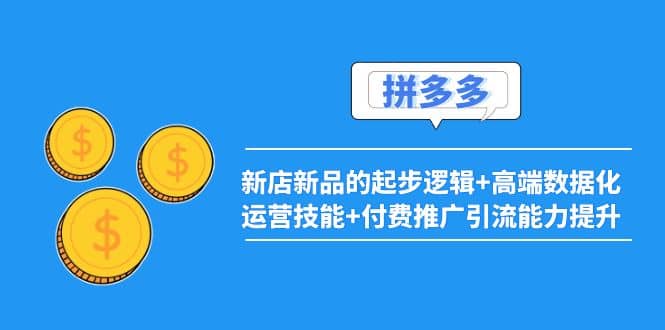 2022拼多多：新店新品的起步逻辑+高端数据化运营技能+付费推广引流能力提升-