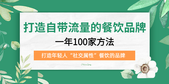 打造自带流量的餐饮品牌：一年100家方法 打造年轻人“社交属性”餐饮的品牌-