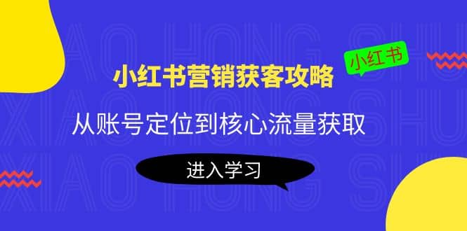 小红书营销获客攻略：从账号定位到核心流量获取，爆款笔记打造-