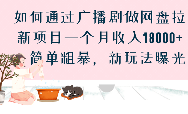 如何通过广播剧做网盘拉新项目一个月收入18000+，简单粗暴，新玩法曝光-