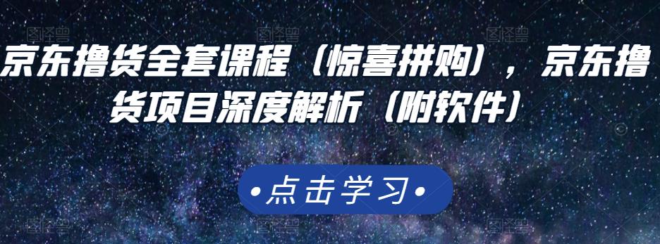 京东撸货全套课程（惊喜拼购），京东撸货项目深度解析（附软件）-