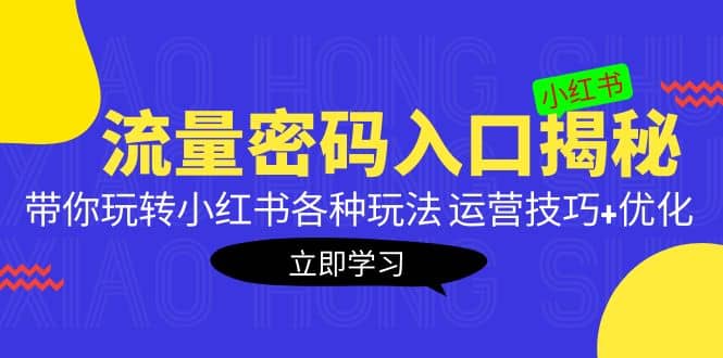 小红书流量密码入口揭秘：带你玩转小红书各种玩法 运营技巧+优化-