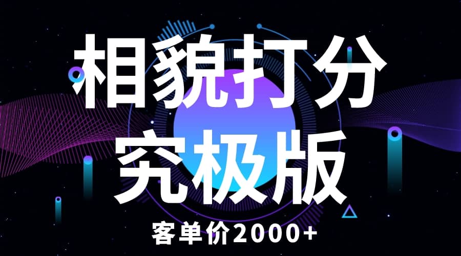 相貌打分究极版，客单价2000+纯新手小白就可操作的项目-