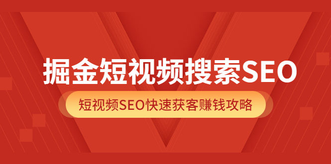 掘金短视频搜索SEO，短视频SEO快速获客赚钱攻略（价值980）-