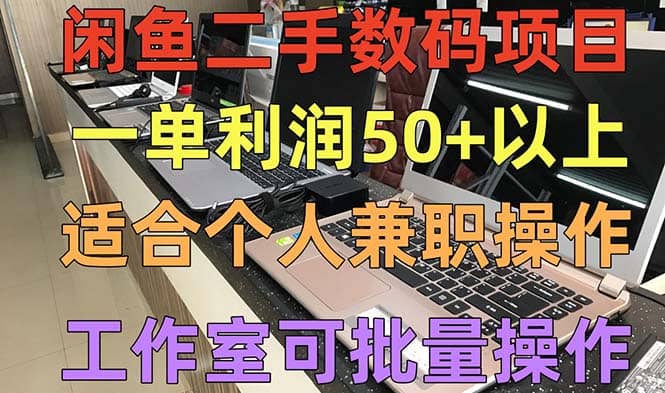 闲鱼二手数码项目，个人副业低保收入，工作室批量放大操作-