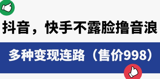 抖音，快手不露脸撸音浪项目，多种变现连路（售价998）-